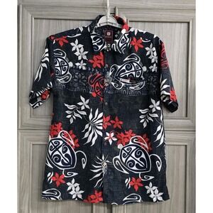 Tribal Origin Button Up Shirt Short Sleeve Mens size Large